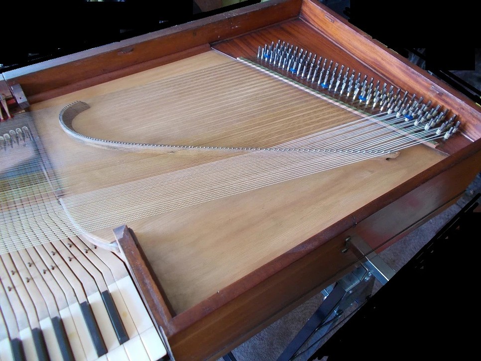 Bates square piano restored with new soundboard